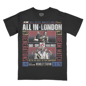 AEW All In 2026 Matchup T-Shirt - Cage & Cope vs Young Bucks