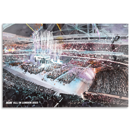 AEW All In London 2023 - 12"x18' High Gloss Metal Art Print (The Art of Rob Schamberger) (Only 50 Made)