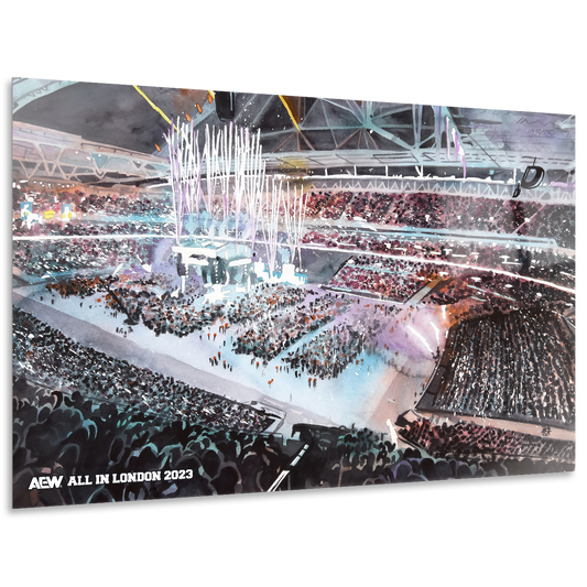 AEW All In London 2023 - 12"x18' High Gloss Metal Art Print (The Art of Rob Schamberger) (Only 50 Made)
