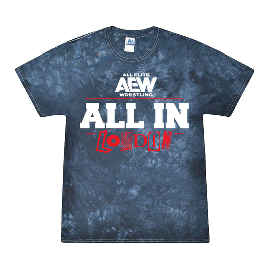 AEW ALL IN London 2026 Navy Tie Dye Event Tee (Ready To Ship)