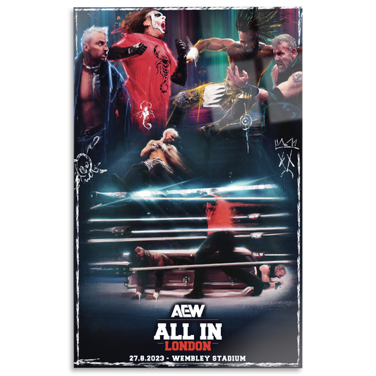 Matchup Monday - Sting & Darby Allin vs. Swerve Strickland & Christian Cage - AEW ALL IN 2023 12x18 High Gloss Metal Art Print (Only 10 Made)