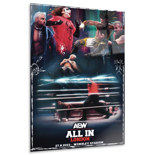 Matchup Monday - Sting & Darby Allin vs. Swerve Strickland & Christian Cage - AEW ALL IN 2023 12x18 High Gloss Metal Art Print (Only 10 Made)