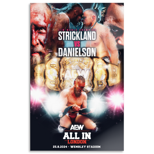 Matchup Monday - Swerve Strickland vs Bryan Danielson - AEW ALL IN 2024 12x18 High Gloss Metal Art Print (Only 10 Made)