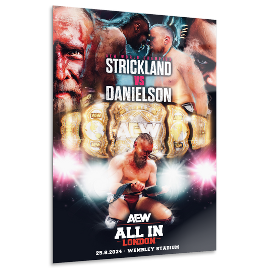 Matchup Monday - Swerve Strickland vs Bryan Danielson - AEW ALL IN 2024 12x18 High Gloss Metal Art Print (Only 10 Made)