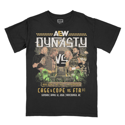 AEW Dynasty 2026 Matchup T-Shirt - Cage & Cope vs FTR