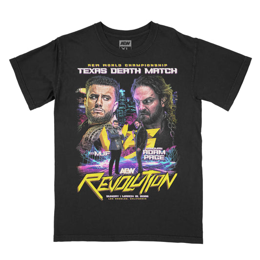 AEW Revolution 2026 - MJF vs. Hangman Adam Page Matchup T-Shirt