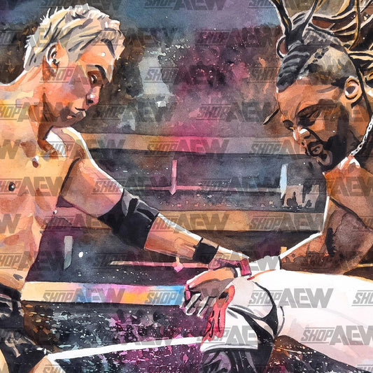 Forbidden Door 2025 - Swerve Strickland vs Kazuchika Okada - Autographed Limited Edition 11" x 14" Rob Schamberger Art Print