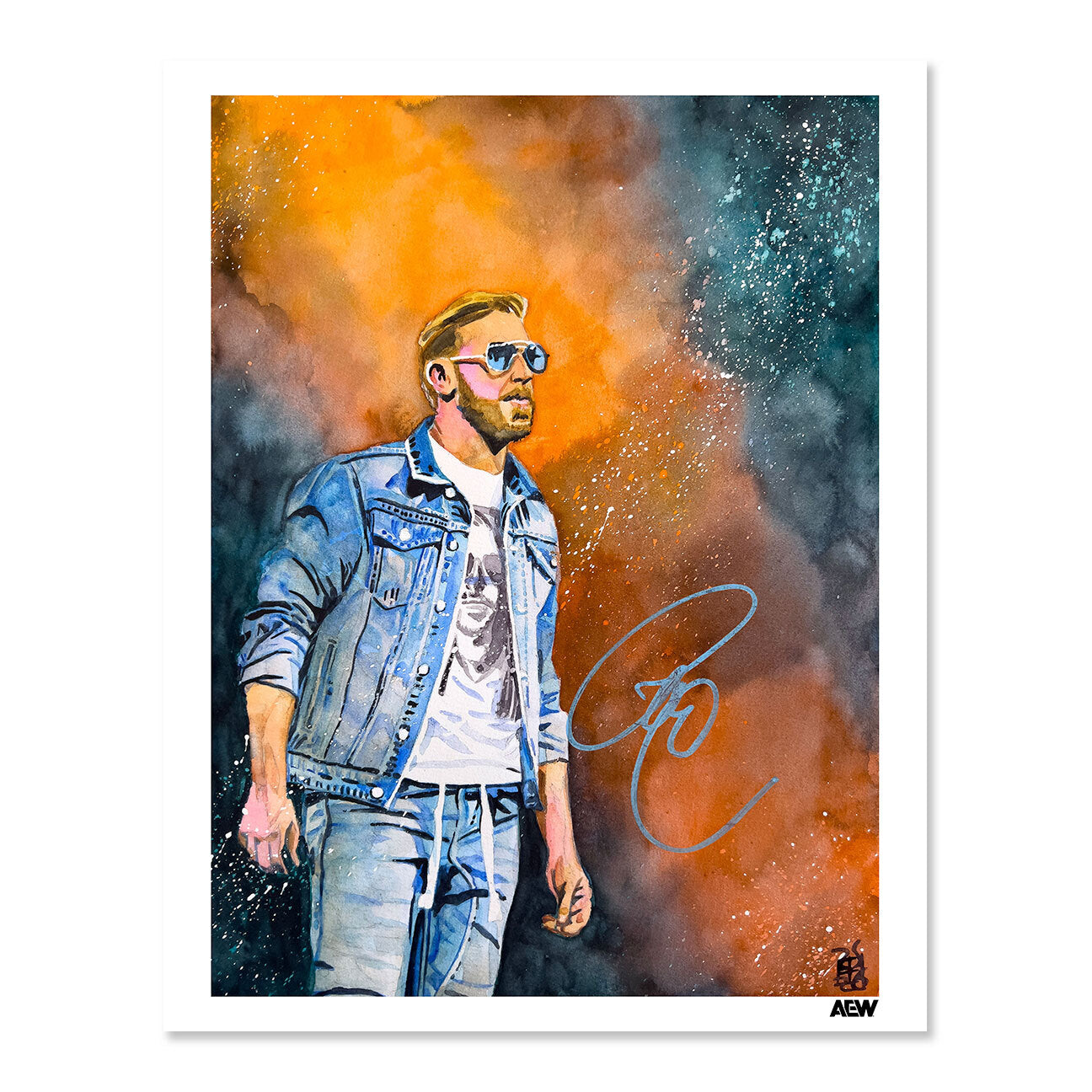ア*リ様 ゴールデンリバーサイド レインボーストライプ シャーアンバー Orange Cassidy - Autographed Limited Edition 11 x 14 Rob