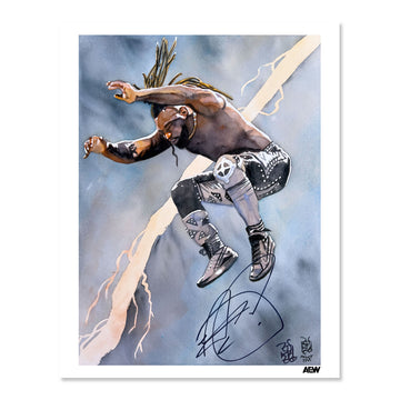 Swerve Strickland - Autographed Limited Edition 11 x 14 Rob Schamberger Art Print