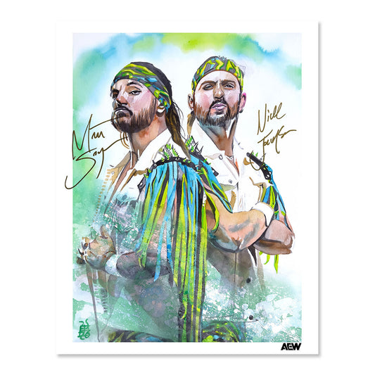 Young Bucks - Autographed Limited Edition 11" x 14" Rob Schamberger Art Print