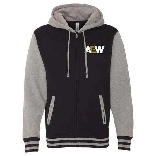 AEW Logo Varsity Full Zip Hoodie