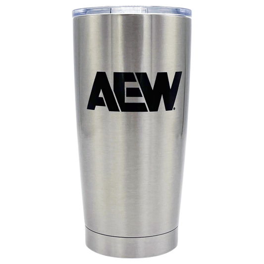 AEW Logo 20 oz. Silver Tumbler