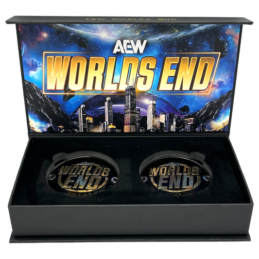 AEW Worlds End 2025 Commemorative Championship Replica Side Plate Box Set