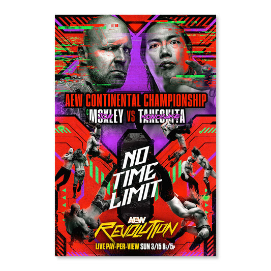 Matchup Monday Jon Moxley vs Konosuke Takeshita - AEW Revolution 2026 VARIANT Art Print - (Hand-Numbered 1-10)
