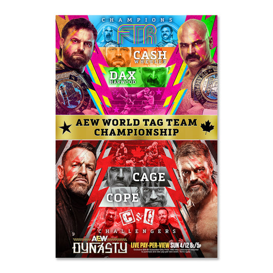Matchup Monday FTR vs Cope & Cage - AEW Dynasty 2026 LIMTED Art Print - (Hand-Numbered 1-50)