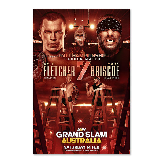 Matchup Monday Kyle Fletcher vs Mark Briscoe - AEW Grand Slam Australia 2026 LIMITED Art Print - (Hand-Numbered 1-50)