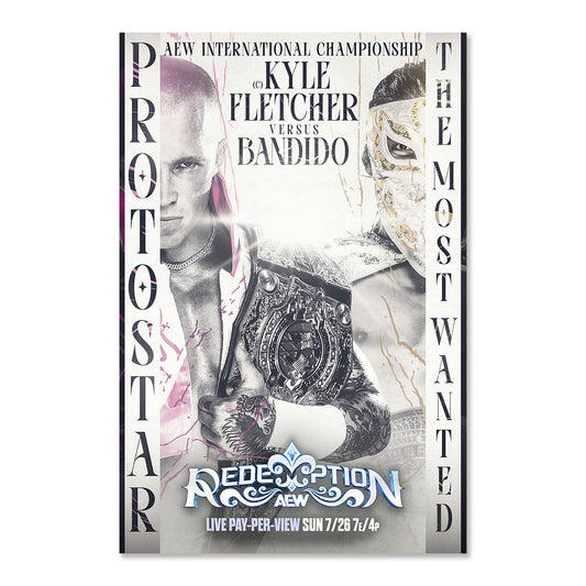 Matchup Monday Kyle Fletcher vs Bandido - AEW Redemption 2026 VARIANT Art Print - (Hand-Numbered 1-10)