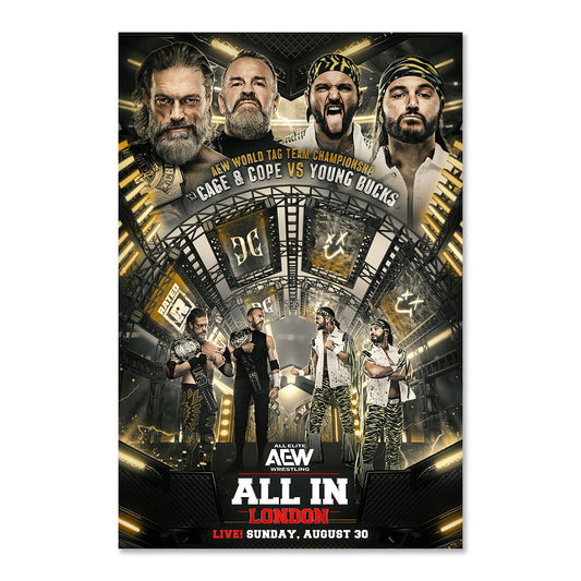 Matchup Monday Cope & Cage vs The Young Bucks - AEW All In London 2026 VARIANT Art Print - (Hand-Numbered 1-10)
