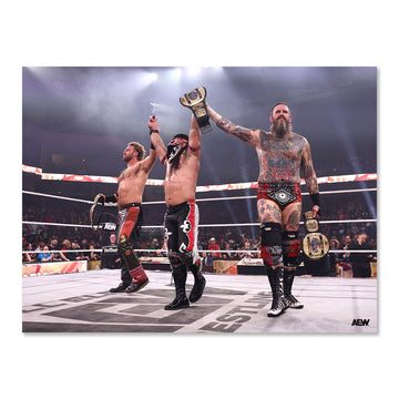 Bandido, Brody King and Hangman Adam Page Regain the Trios Titles - AEW WrestleDream 2026 - Memorable Moments Art Print By Ricky Havlik