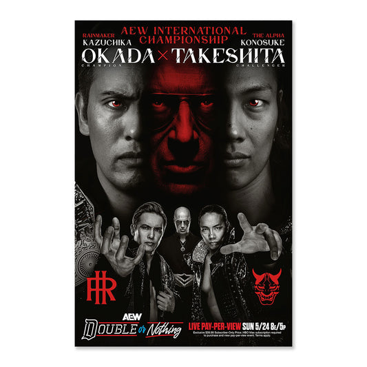 Matchup Monday Kazuchika Okada vs Konosuke Takeshita - Double or Nothing 2026 VARIANT Art Print - (Hand-Numbered 1-10)