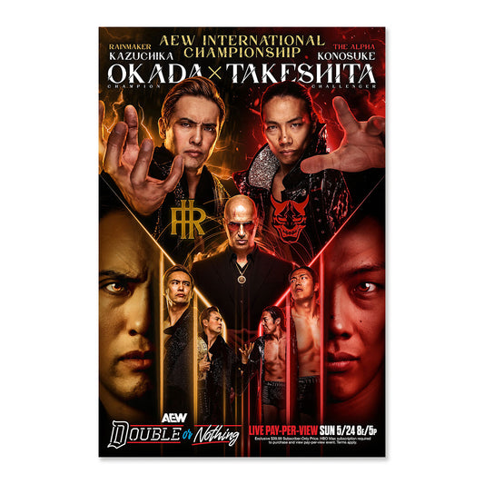 Matchup Monday Kazuchika Okada vs Konosuke Takeshita - Double or Nothing 2026 LIMITED Art Print - (Hand-Numbered 1-50)