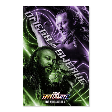 Matchup Monday Kenny Omega vs Swerve Strickland - AEW Dynamite 2-18-2026 VARIANT Art Print - (Hand-Numbered 1-10)