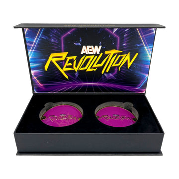 AEW Revolution Commemorative Championship Replica Side Plate Box Set