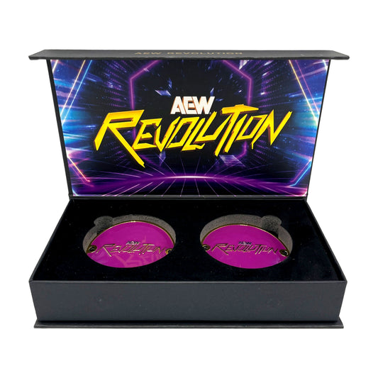 AEW Revolution Commemorative Championship Replica Side Plate Box Set